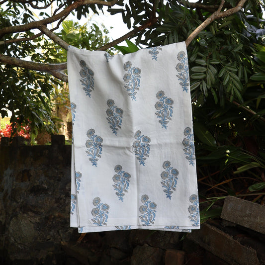 Firozi | Pure Linen Block Printed Table Runner